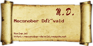 Mecsnober Dévald névjegykártya